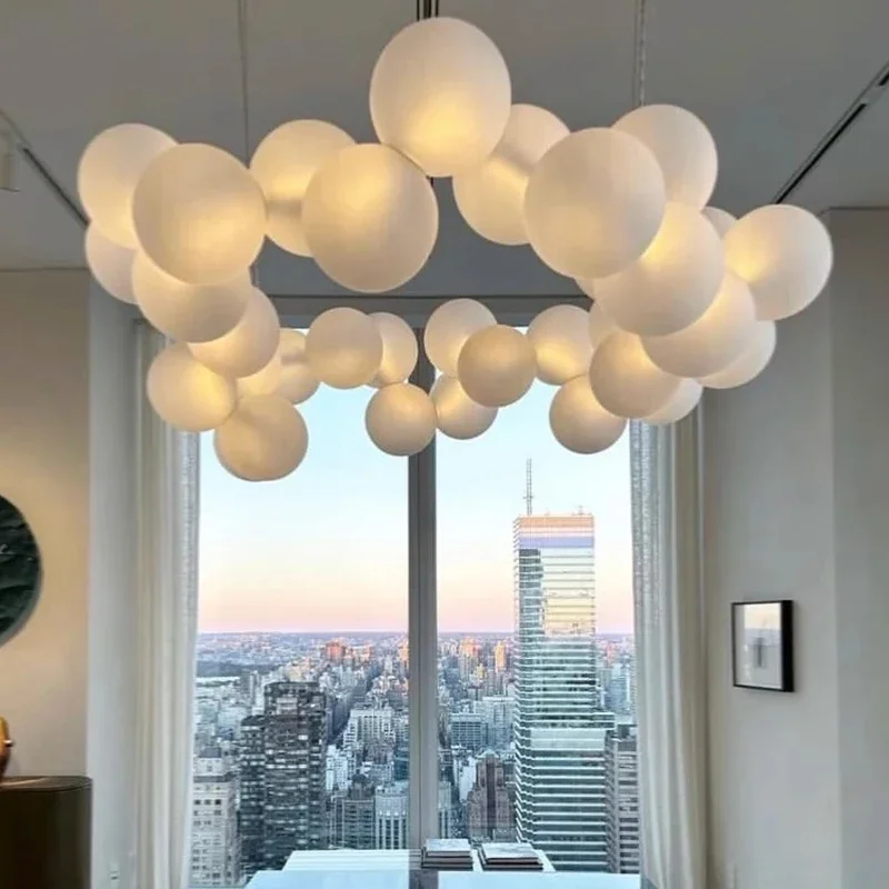 

Nordic Acrylic Ball Ceiling Chandelier for Living Room Bedroom Hall Pendant Lamp Minimalist Decor Indoor Lighting Luxury Fixture