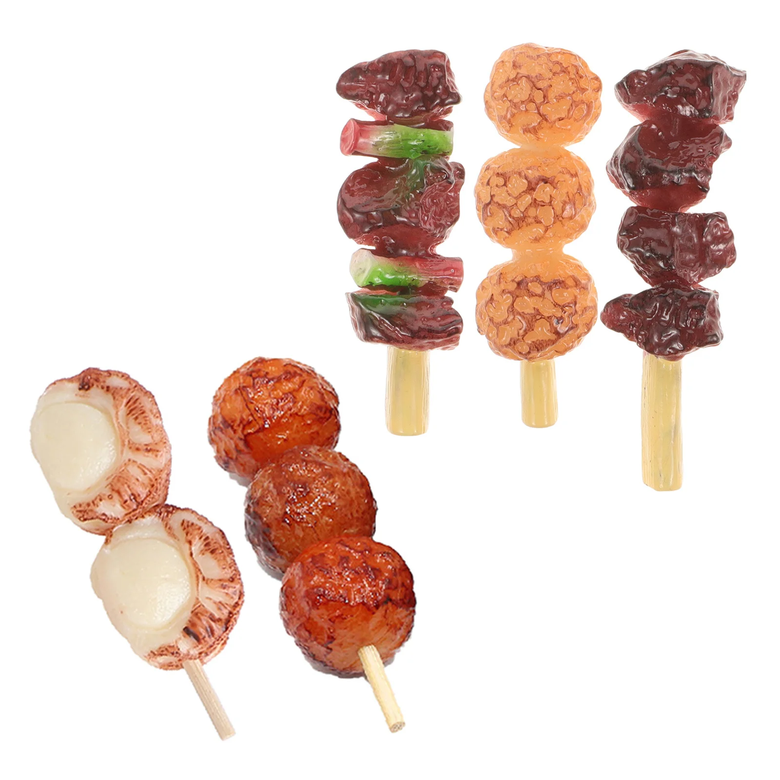 Interactive Kids Grill Toy with 5pcs Realistic Fake Barbecue Skewers Pretend Play Food Set Educational Fun Mini Cooking Playset