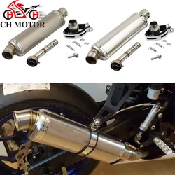 51mm Universal Motorcycle Exhaust Muffler Escape 310 370 440 mm Pipe 100cc-1000cc ATV GP Scooter Stainless Steel For fz6 pcx125