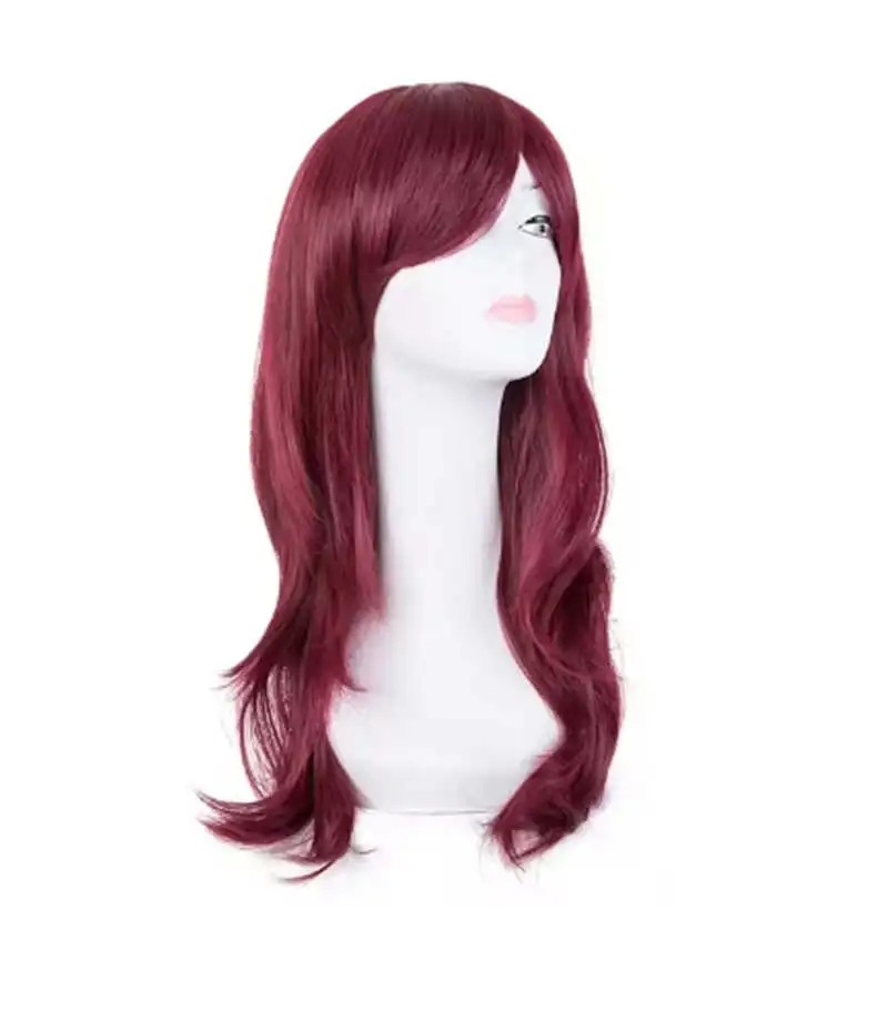 Cos-play Wig Fei-Show Synthetic Heat Resistant Fiber Long Wavy Dark Blue Hair Costume Cartoon Women Peruca Party Salon Hairpiece