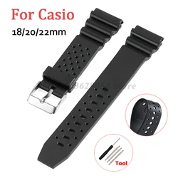 18mm 20mm 22mm Silicone Watch Strap for Casio F91W F84 F105/108/A158 Plastic Rubber Bracelet Replacement Waterproof Wristband