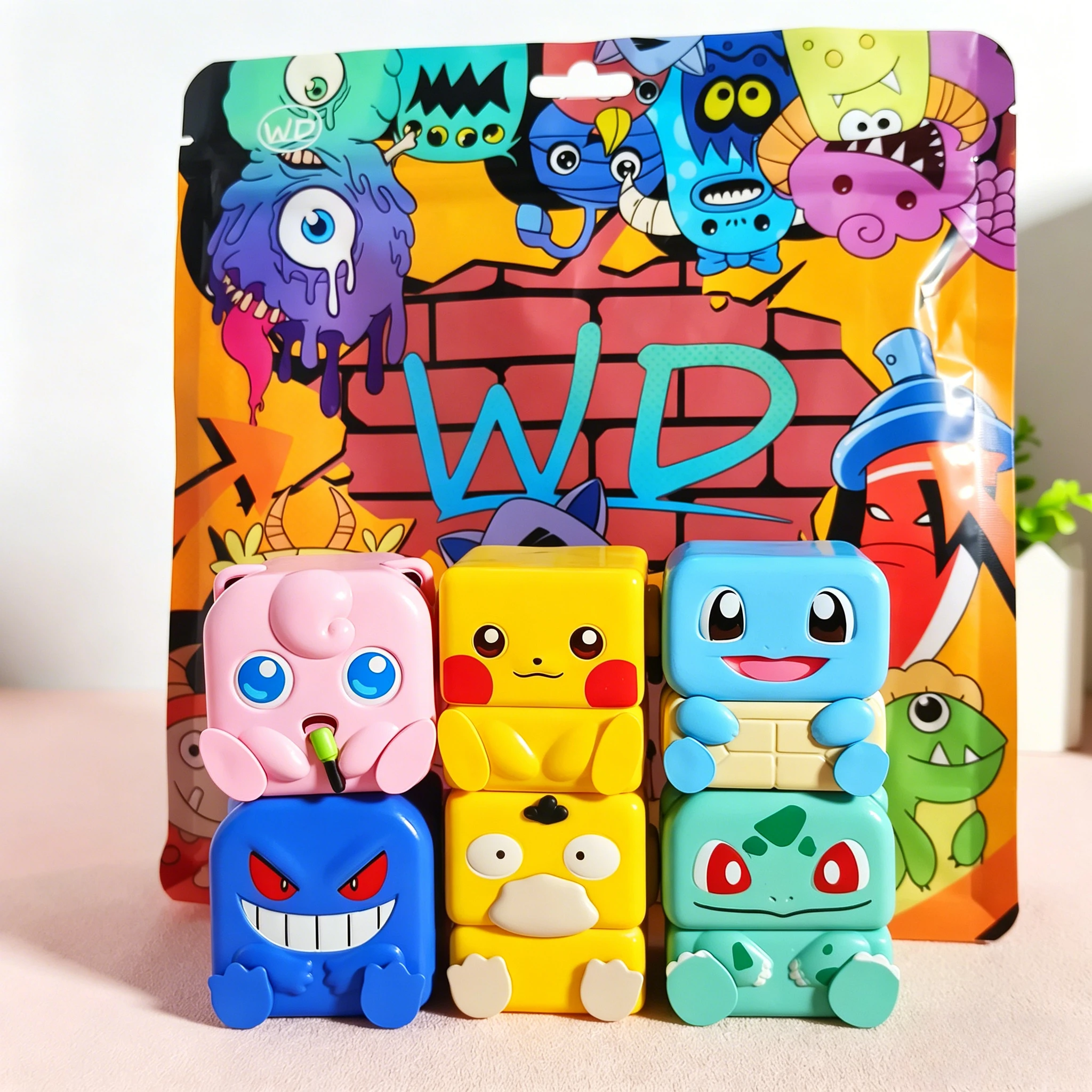 

6 styles new Pok é mon magnetic stacking decompression creative toy ornaments blind box figurines