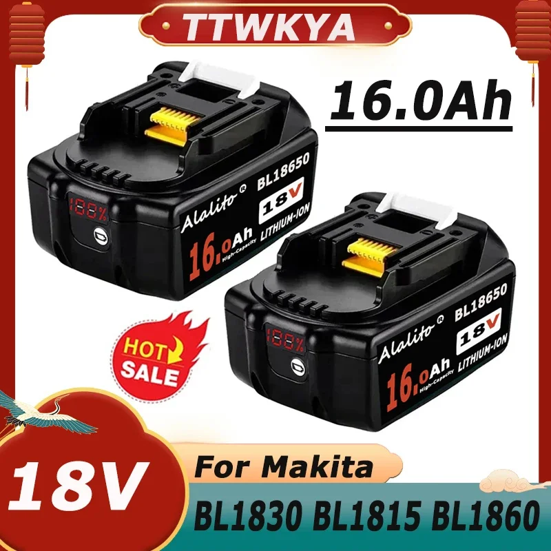 

Оригинальная аккумуляторная батарея для Makita DDF487 18 В 16 Ач для Makita DTD173 DTW700 DGA404, сменная светодиодная литий-ионная батарея