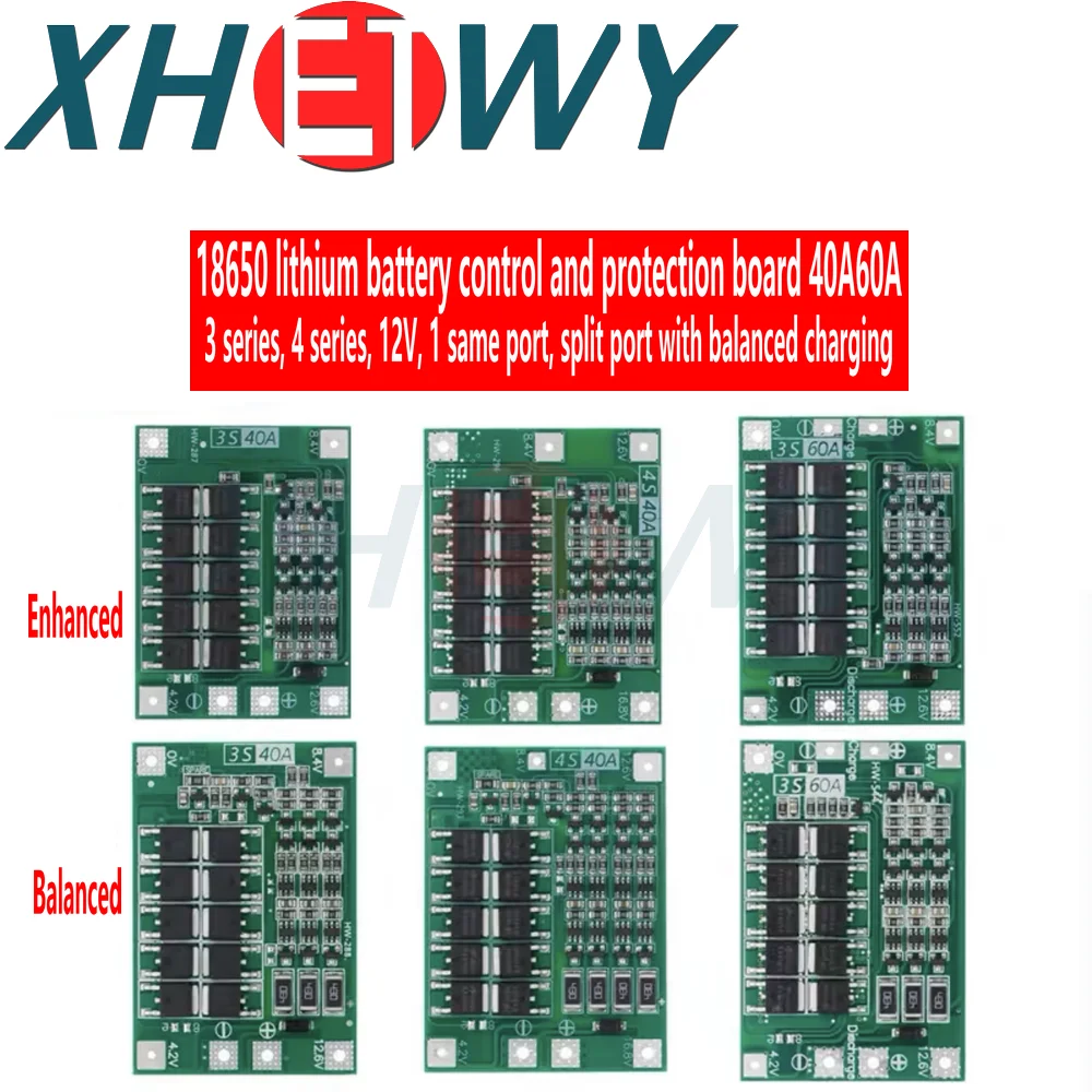 4สาย14.8V 16.8V 3สาย11.1V 12.6V 60A 40A 18650แบตเตอรี่ลิเธียมแผงป้องกันที่สมดุล/รุ่นปรับปรุง