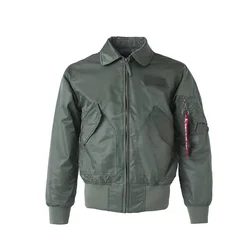 Chaquetas de aviador de vuelo para hombre, uniforme militar americano de calidad, abrigo de aviador con cuello vuelto, chaqueta de carga masculina