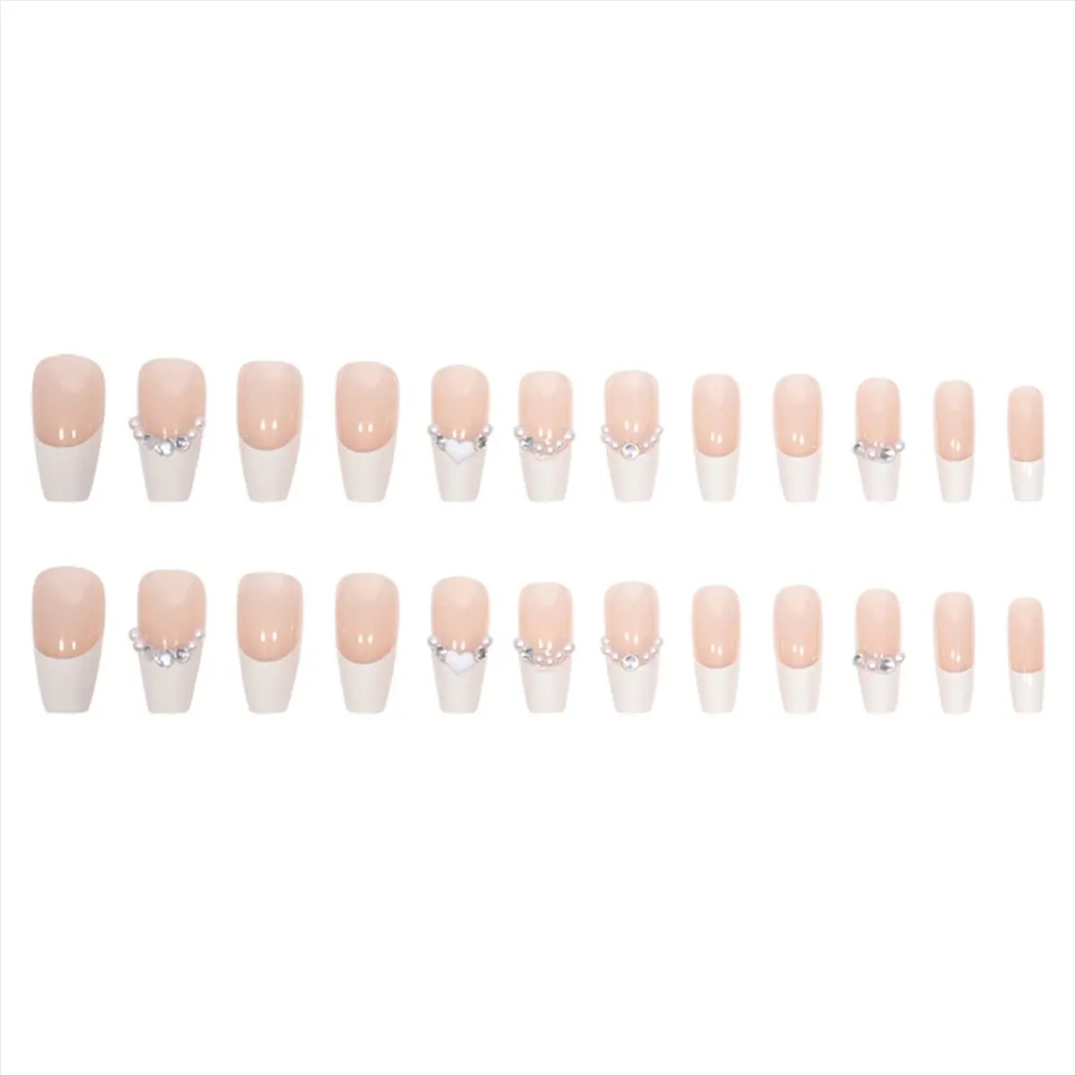 *A91P Press on Nails, Wearable Nail Tips with Diamond Butterfly Heart High-End Nail Art Wearable Nail Tips Z015