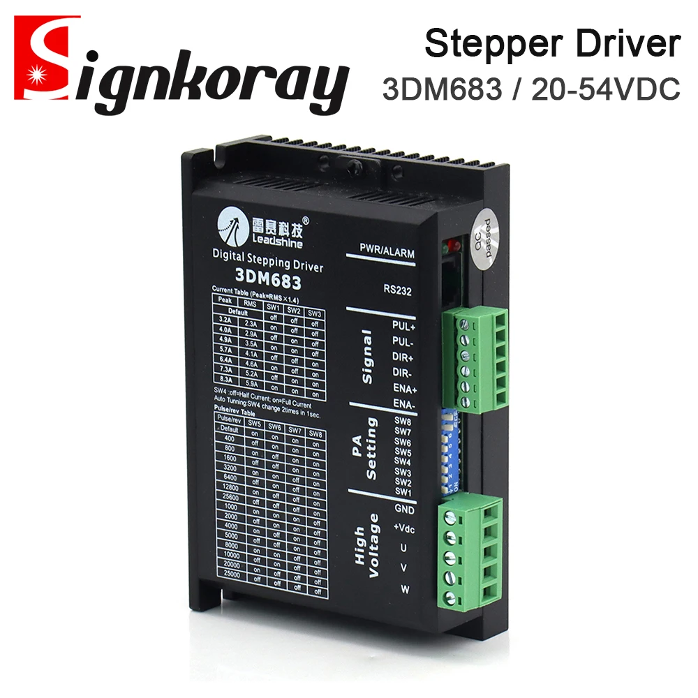 

SignkoRay Leadshine 3 Phase Stepper Driver 3DM683 with 57 Serial Step Motor Driver for CO2 Laser Engraving Cutting Machine Match