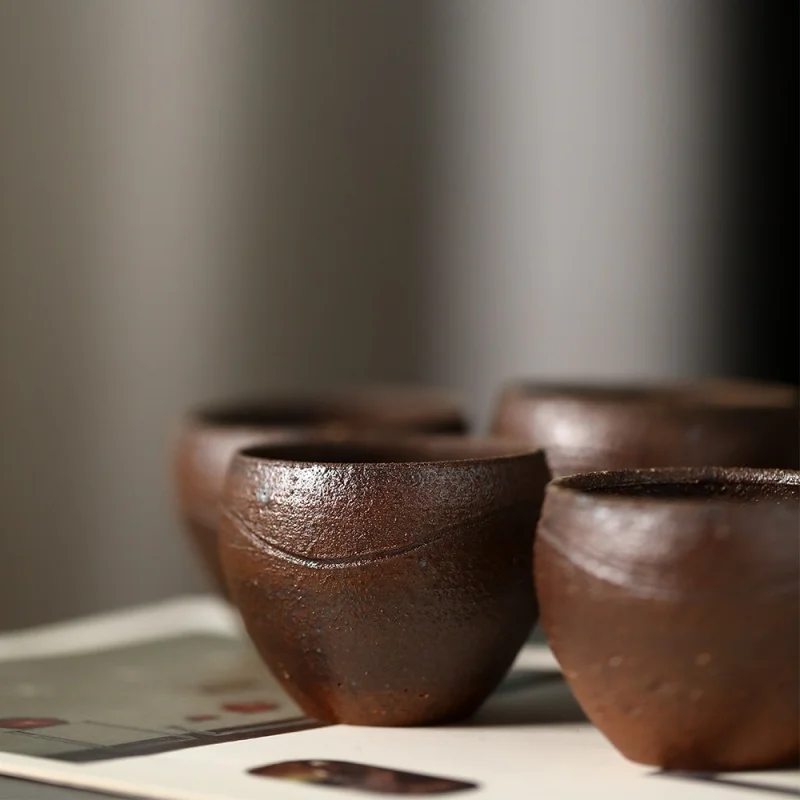 ★Jingdezhen Old Rock Clay Tea Cup HAILANG Pattern Handmade Tea Tasting Cup Master Cup Tea Cup Kung Fu Personal Small Teacup Gift