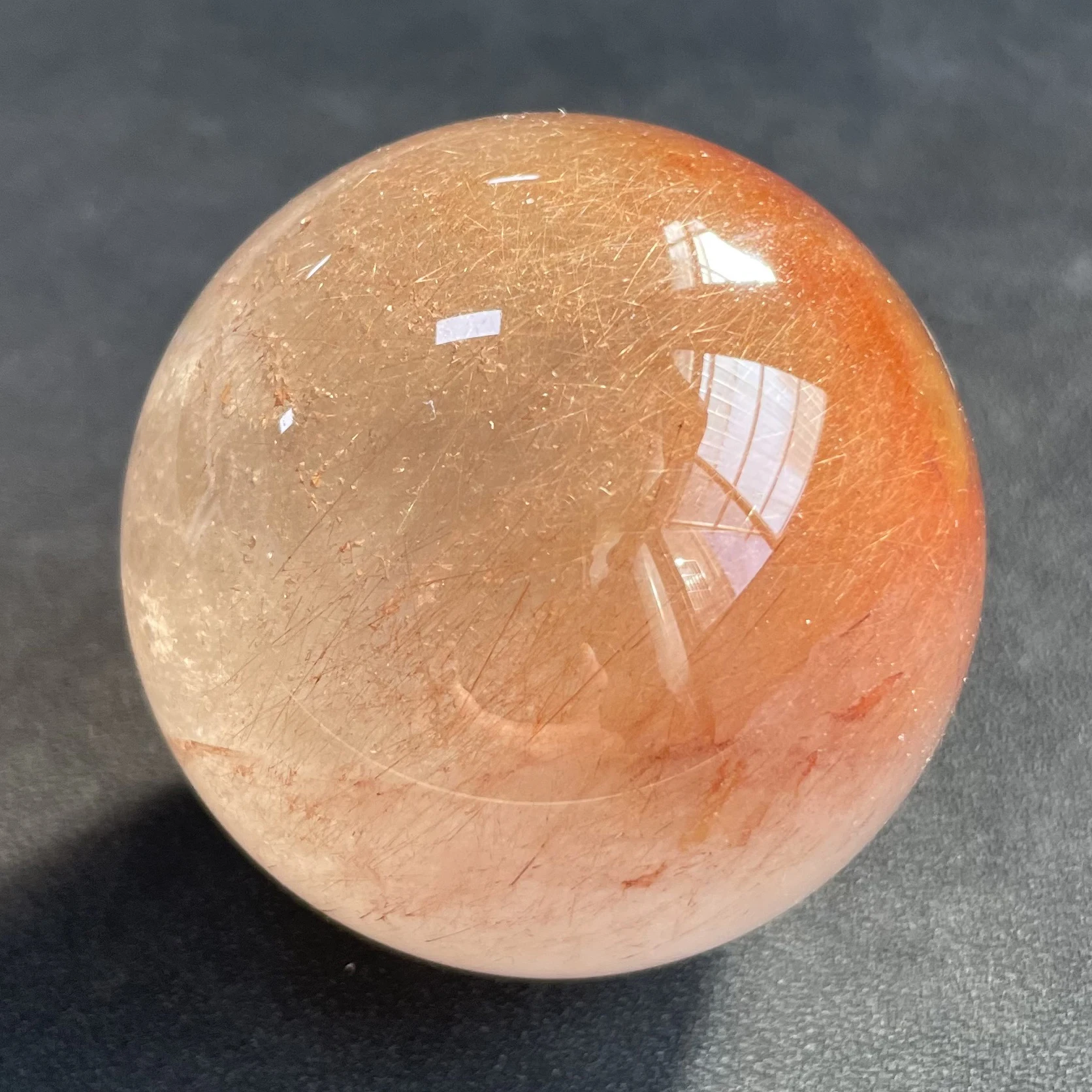 

254g Natural Quarte Rutilated Rabbit Hair Crystal Ball Polished Quartz Sphere Reiki Healing Gift Room Decor Fengshui Y1334