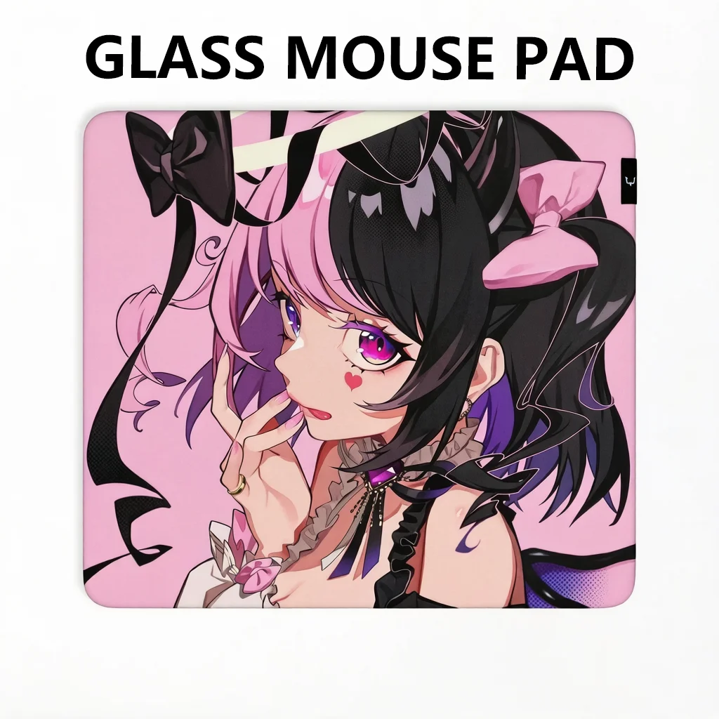 

Personality Anime Girl Cool Photovoltaic Glass Mouse Pad Tempered Upgrade Smooth FPS Game & Office Specific Pc Laptop Desk Mat