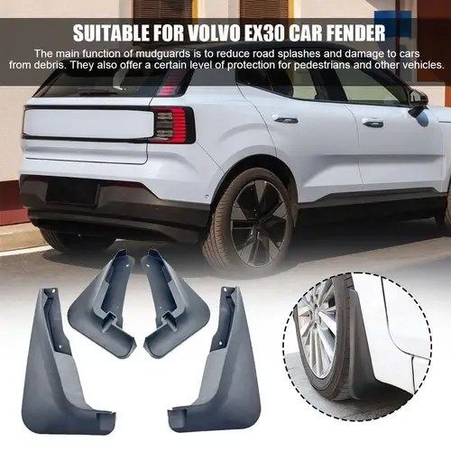 Protectores contra salpicaduras, guardabarros para rueda de coche, guardabarros delantero y trasero, cubierta protectora de labio para Volvo EX30, accesorios para coche