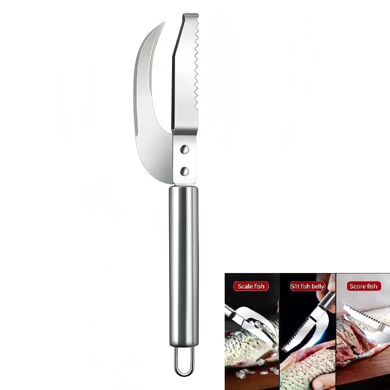 Stainless Steel Fish Maw Knife,3 In 1 Fish Maw Knife, Multifunction Fish Scale Knife Fish Scale Remover