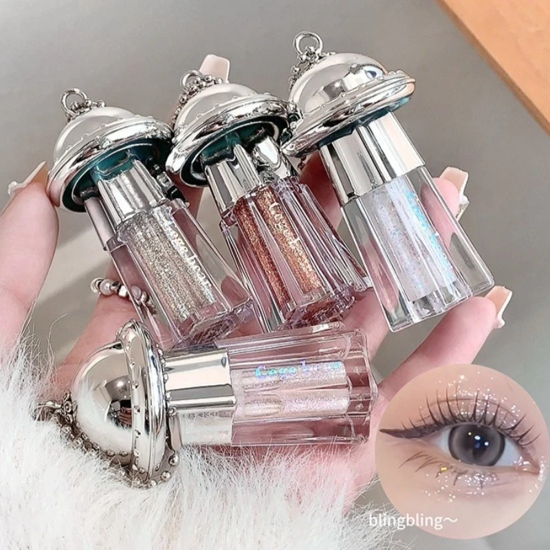 Paleta de sombras de ojos líquidas Little UFO, juego de maquillaje de larga duración y a prueba de manchas para looks glamurosos, cosméticos con purpurina para mujer