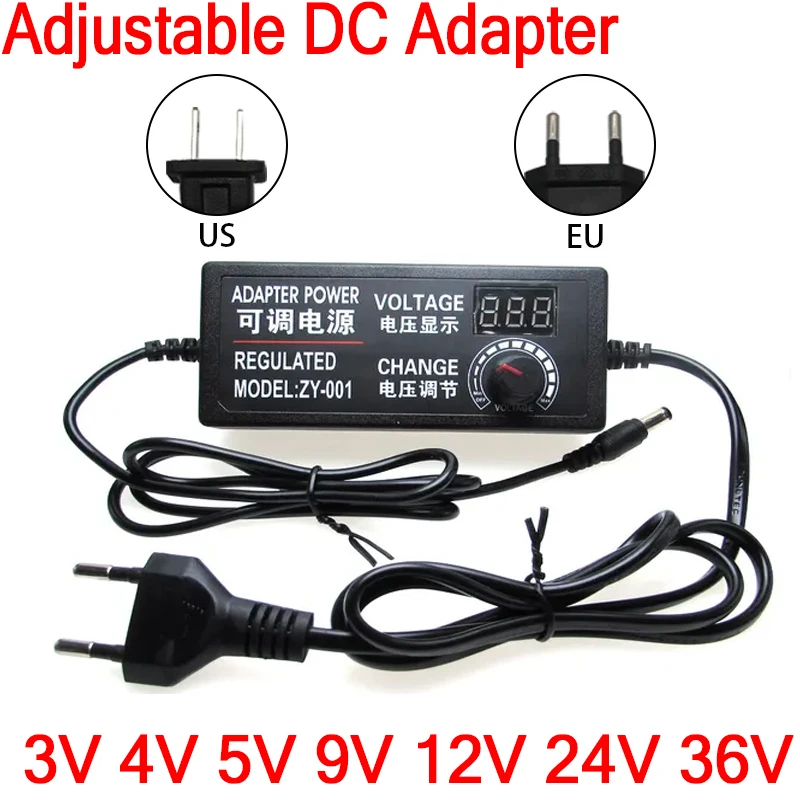 

3V 4V 9V 12V 24V 36V Adjustable AC DC Power Supply Adapter 220V to 12 V Volt 1A 2A 3A 5A 10A With Jack Adapter Power Supply SMPS