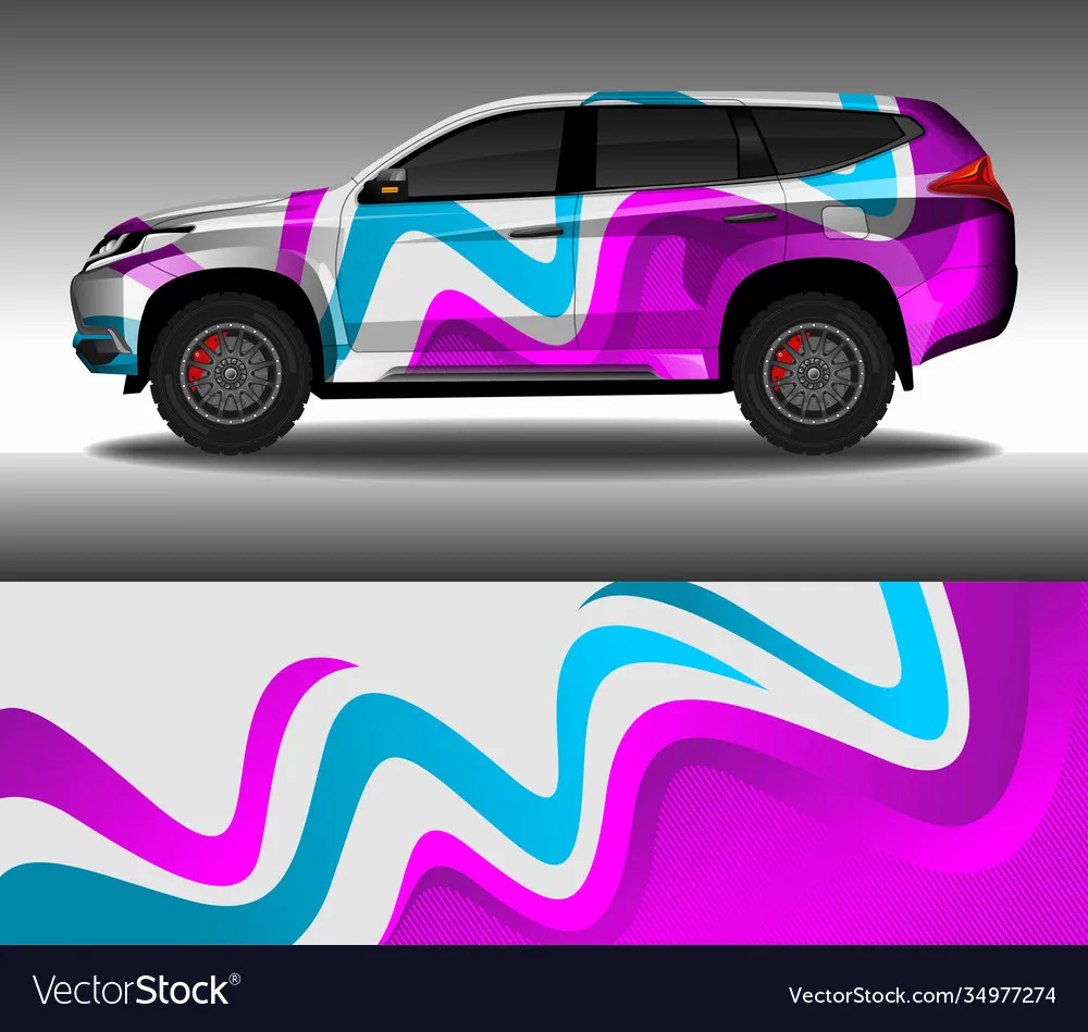 Colorful Car Full Wrap Sticker Decorative Car Graphic Decal Full Body Racing Vinyl Wrap Car Decal Length 400cm Width 100cm