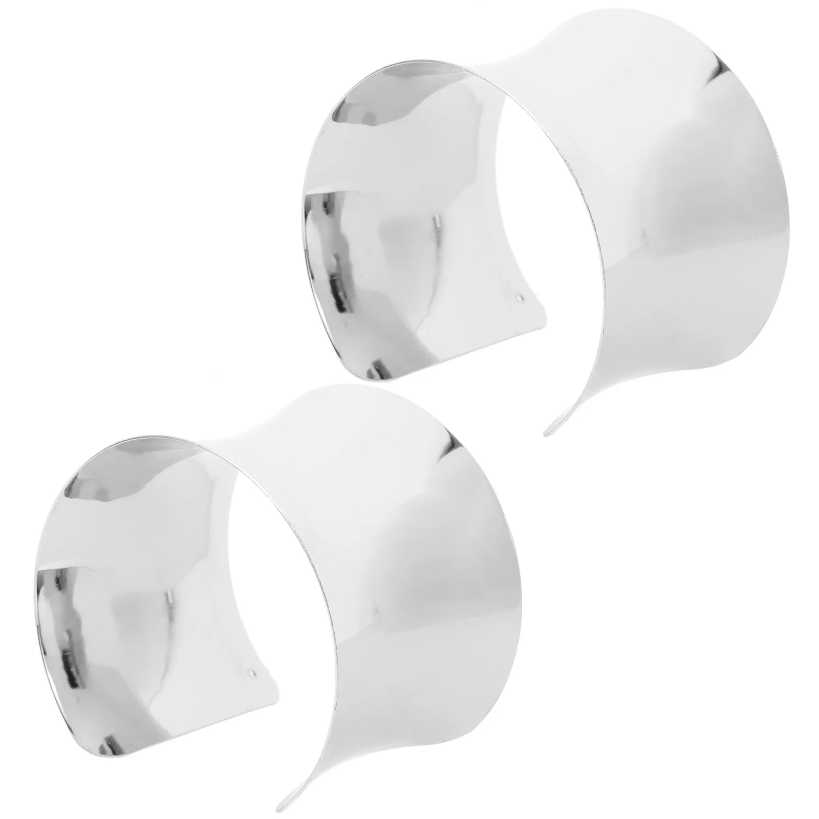 

1 Pair Metal Cuff Bracelet Geometric Chunky Open Bangle Punk Style Statement Wristband For Women Fashion Jewelry Arm Cuff