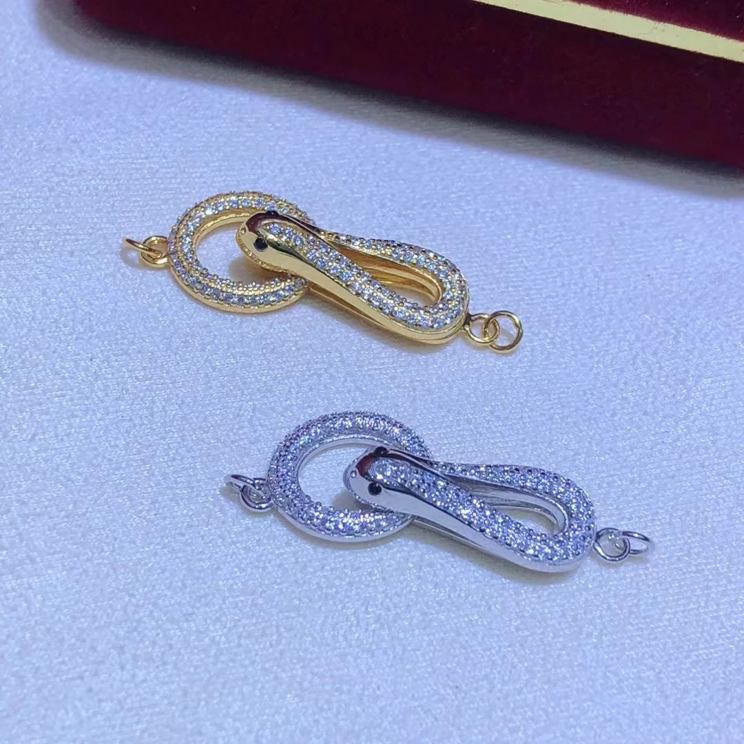 

Wholesale DIY 925 Sterling Silver Pendant Necklace Bracelet Clasp Hook Accessories for 8-14mm Pearls 5pcs/lot