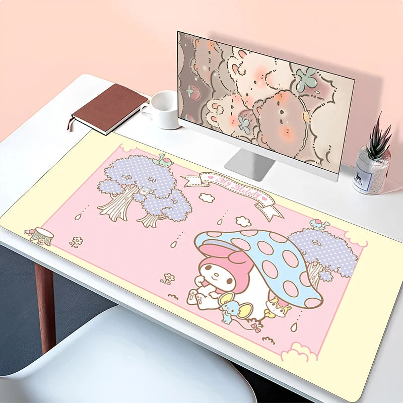 

Computer Kawaii Mouse Pad M-my M-melody Gaming MousePad Large Mouse pad Gamer keyboard pad XXL 900x400 PC Desk Mat tapis souris