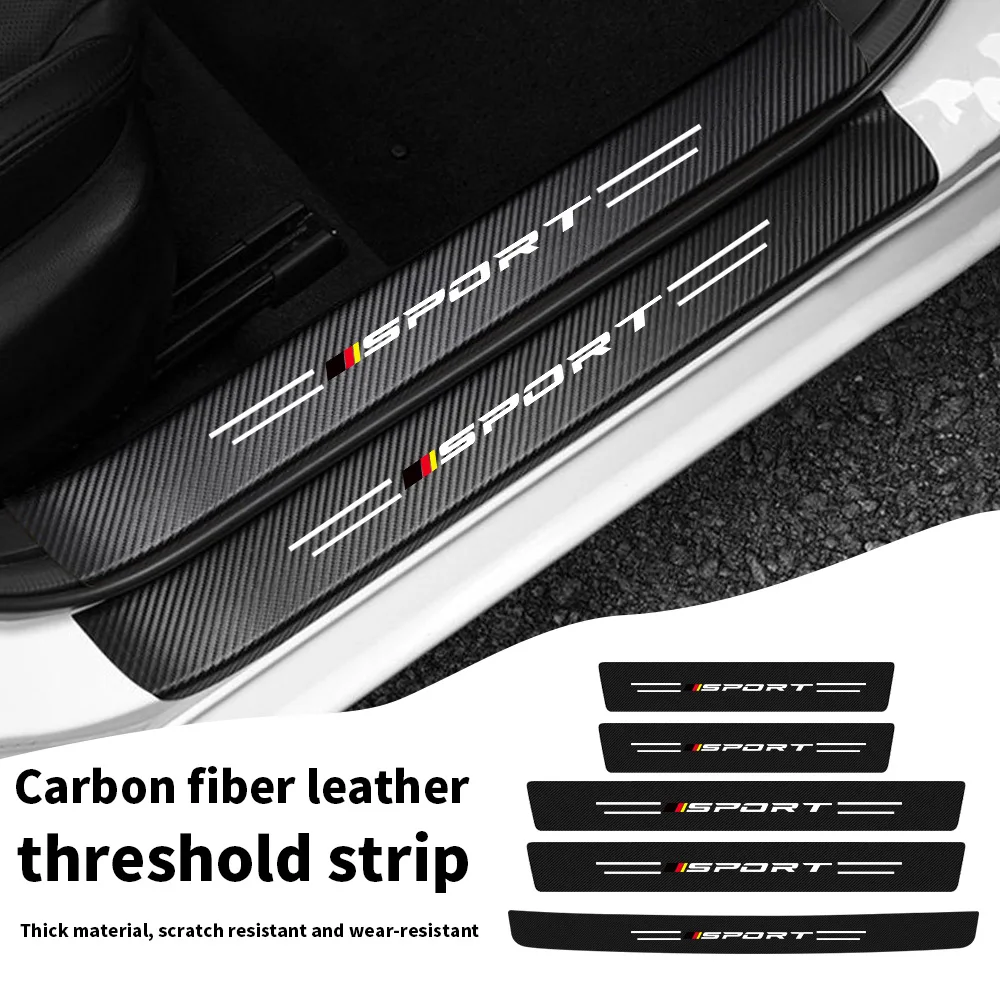 Black, Red, and Yellow Sport Car Threshold Strips Creative Modification Cute Girl Car Door Foot Pedal Anti-Scratch Protective Strips