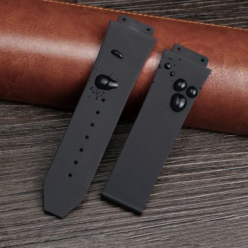 Watchband for HUBLOT BIG BANG Silicone 24*17mm 25*19mm Waterproof Men\'s Watch Strap Chain Watch Rubber Bracelet wristband