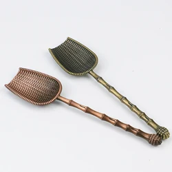 Retro Chinese Style Metal Tea Spoon Kung Fu Tea Ceremony Utensils Tea Shovel Sugar Salt Coffee Spoons Teaware Kitchen Accessoryf