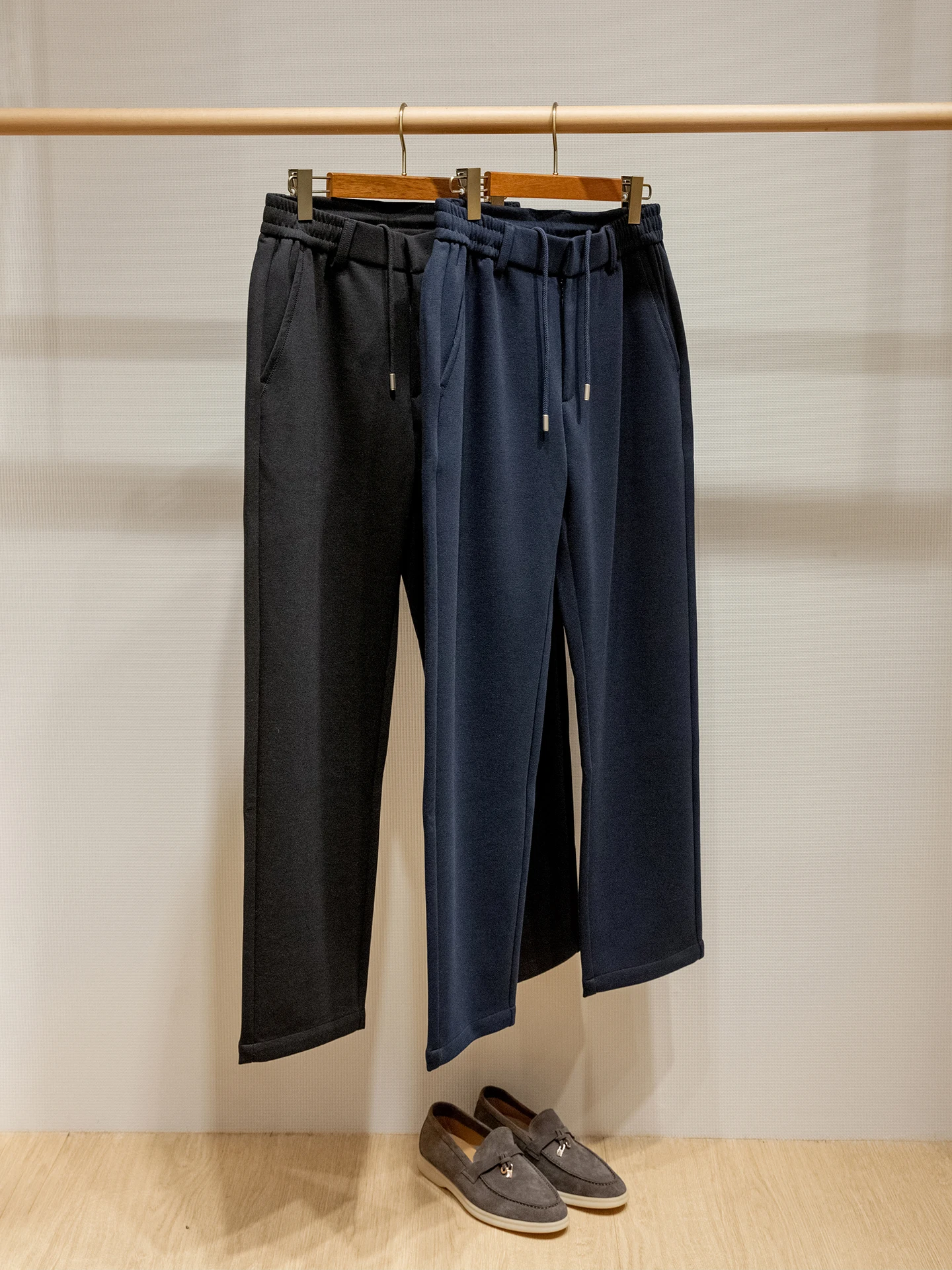 LP cotton wool blend men's sports drawstring elastic waist straight casual pants