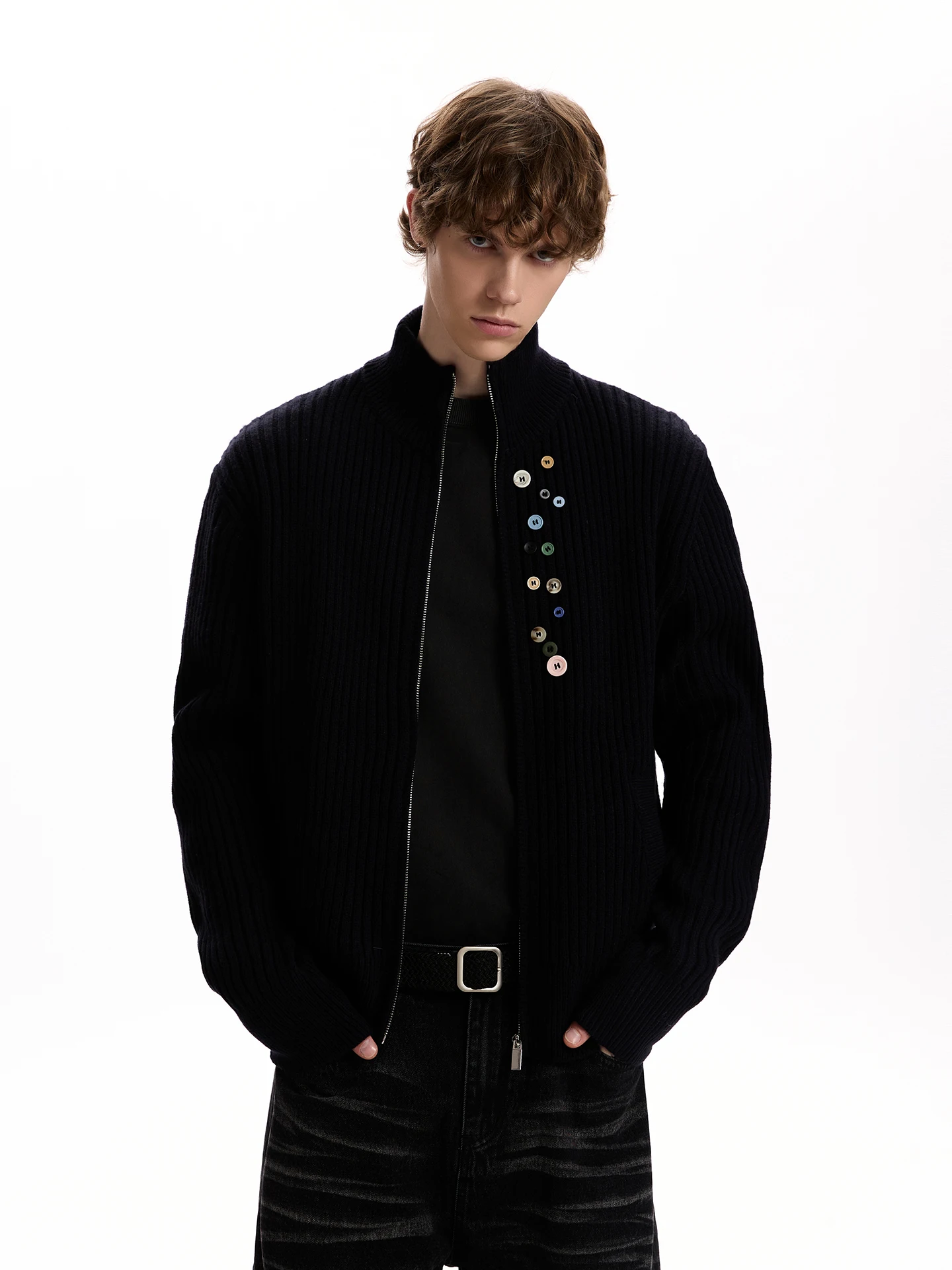 

Американский ретро-кардиган с пуговицами, свободного кроя, повседневный, универсальный, вязаный, удлиненный