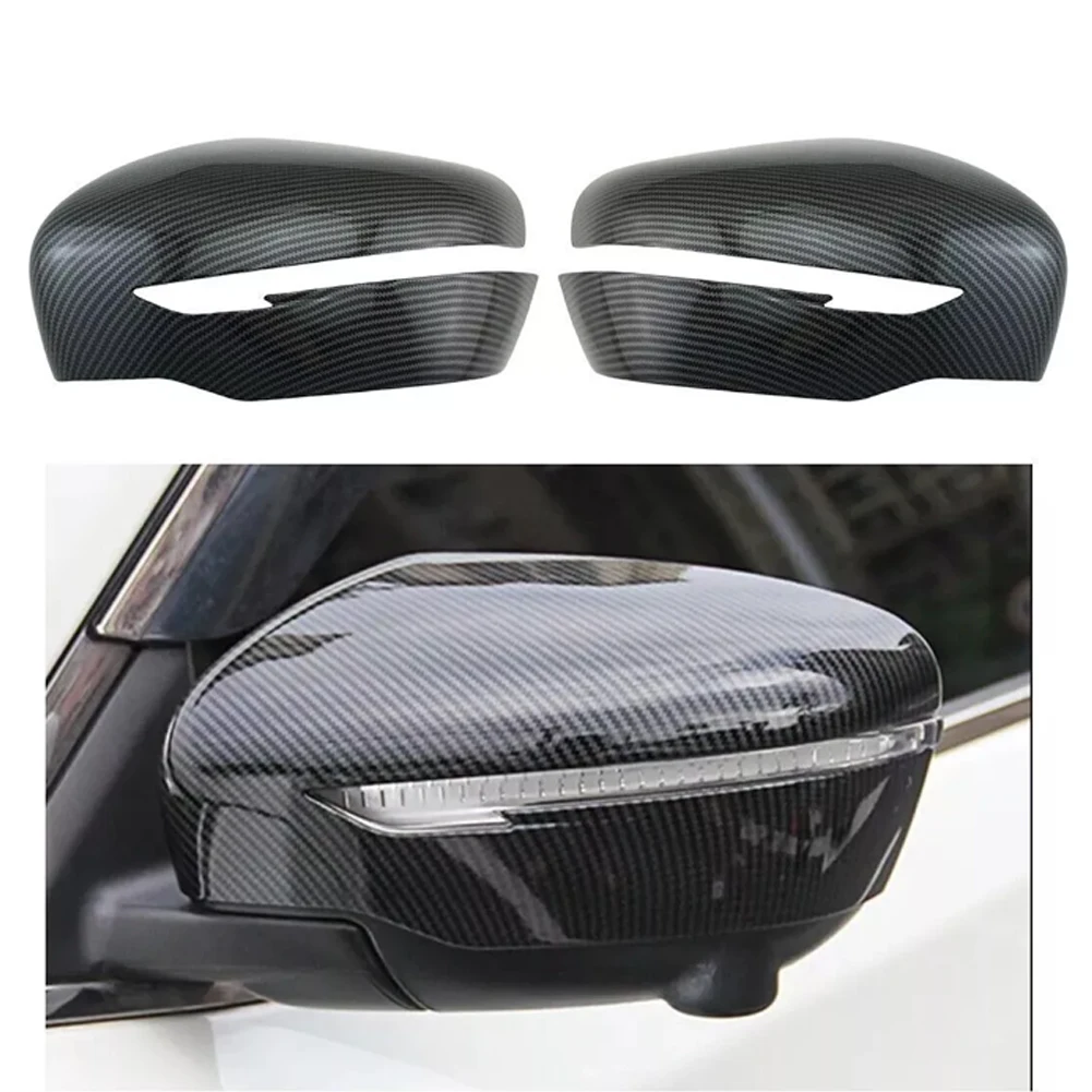 Carbon Look Mirror Covers Designed for Nissan NP300 For Frontier 2015 2023 Front Side Mirror Application Two Piece