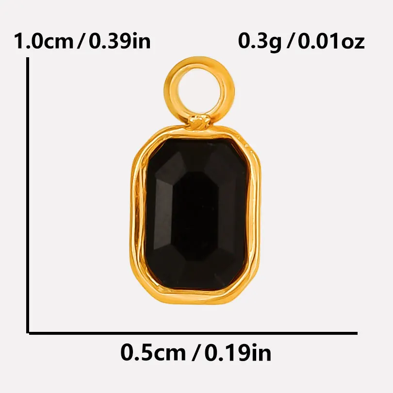 6pcs Stainless Steel Rectangle Charms for Jewelry Making