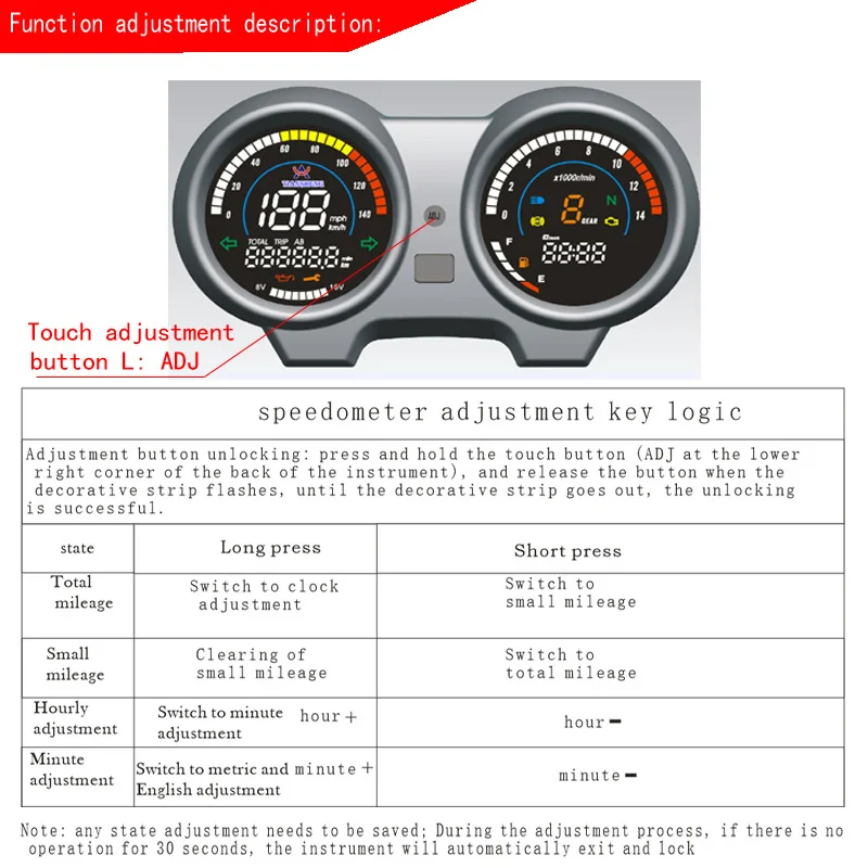 Motorcycle Instrument RPM Meter Speedometer LED Digital Dashboard Electronics For Brazil TITAN 150 Honda CG 150 Fan 150