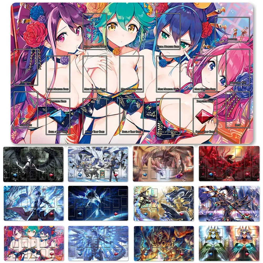

YuGiOh Playmat Blue-eyes Ultimate Dragon Dark Magician Duel Monsters Playmats Compatible for OCG TCG + Free Bag - 3497660