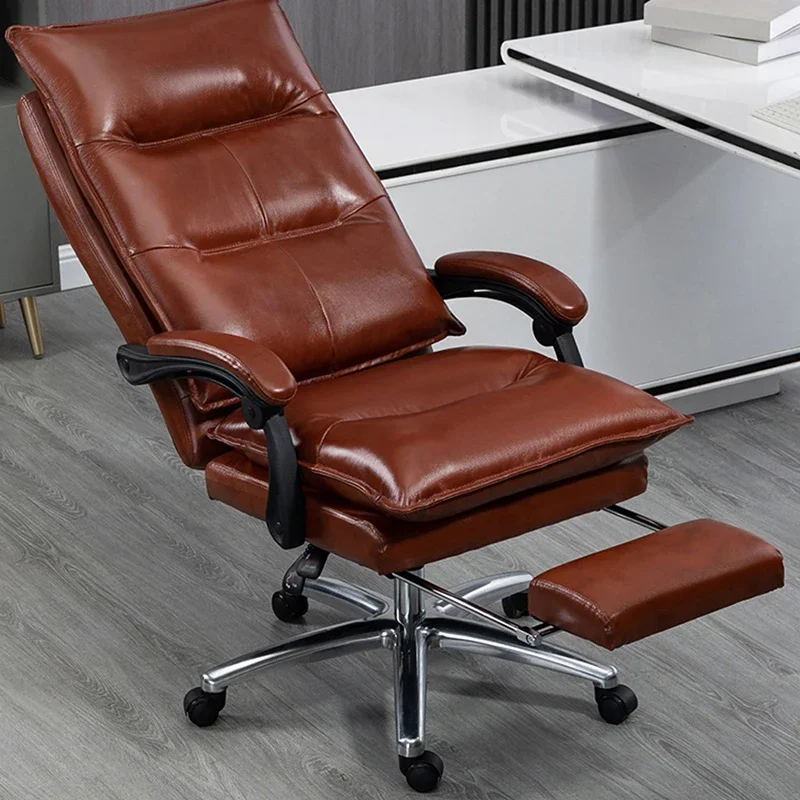 

Ergonomics Reclining Office Chair Computer Backrest Dormitory Seat Gaming Office Chair Leather Sillas Escritorios Home Furniture