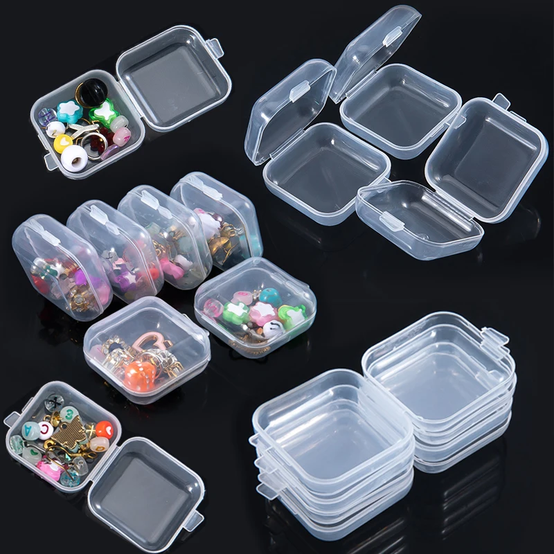 

5/20 шт. мини-пластиковая коробка для хранения, прозрачная коробка для хранения ювелирных изделий, контейнер, портативный чехол для хранения сережек, кольцо, беруши, упаковка, чехол для хранения