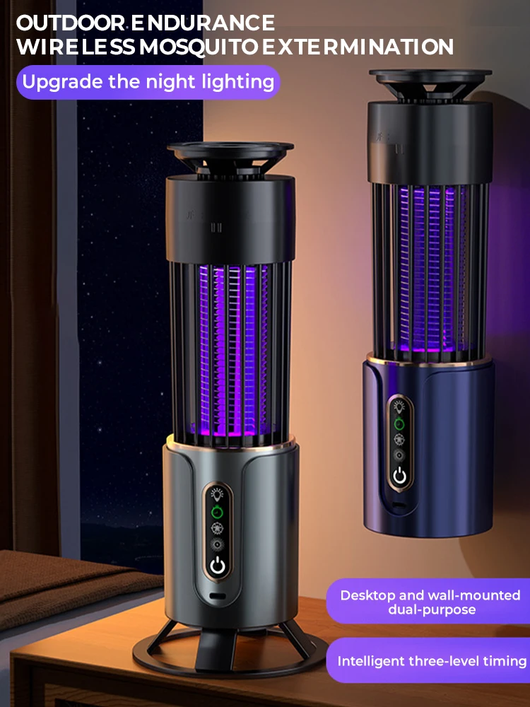 전기 모기채 모기 킬러 램프 버그 재퍼 곤충 파리 트랩 캠핑 랜턴 USB 타이밍 곤충 킬러 구충제