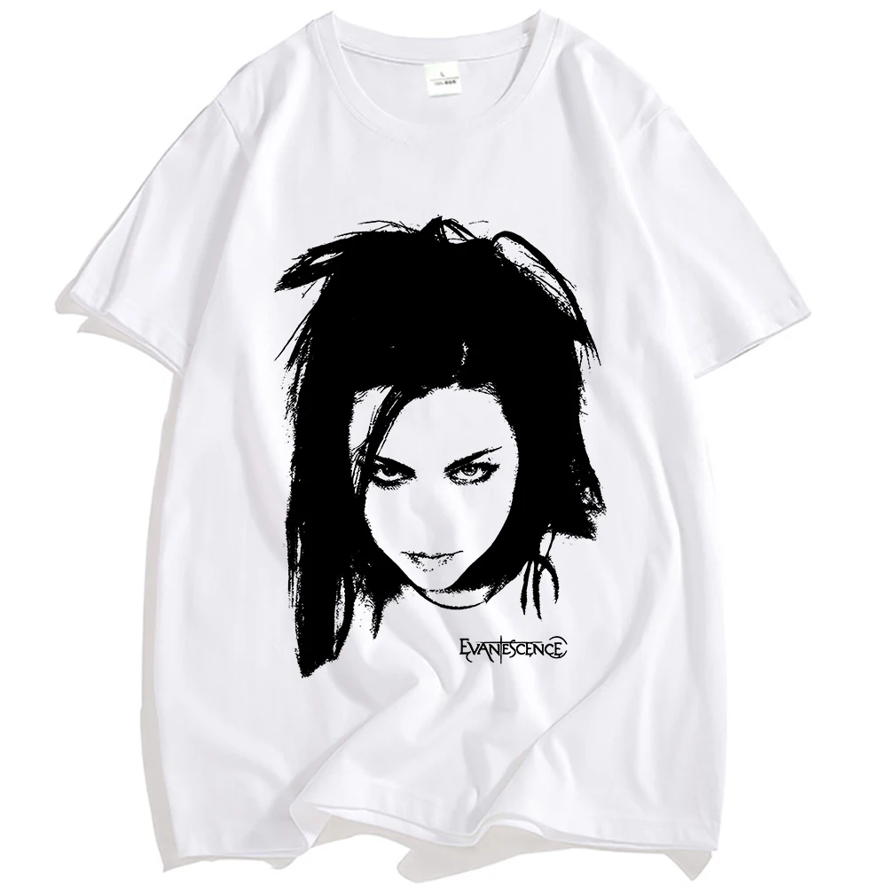 

EVANESCENCE Amy Face Tee Rock Band Fashion Hip Hop Male T-shirt Unisex Streetwear Short Sleeve Cotton Men/Women T Shirt Clothing