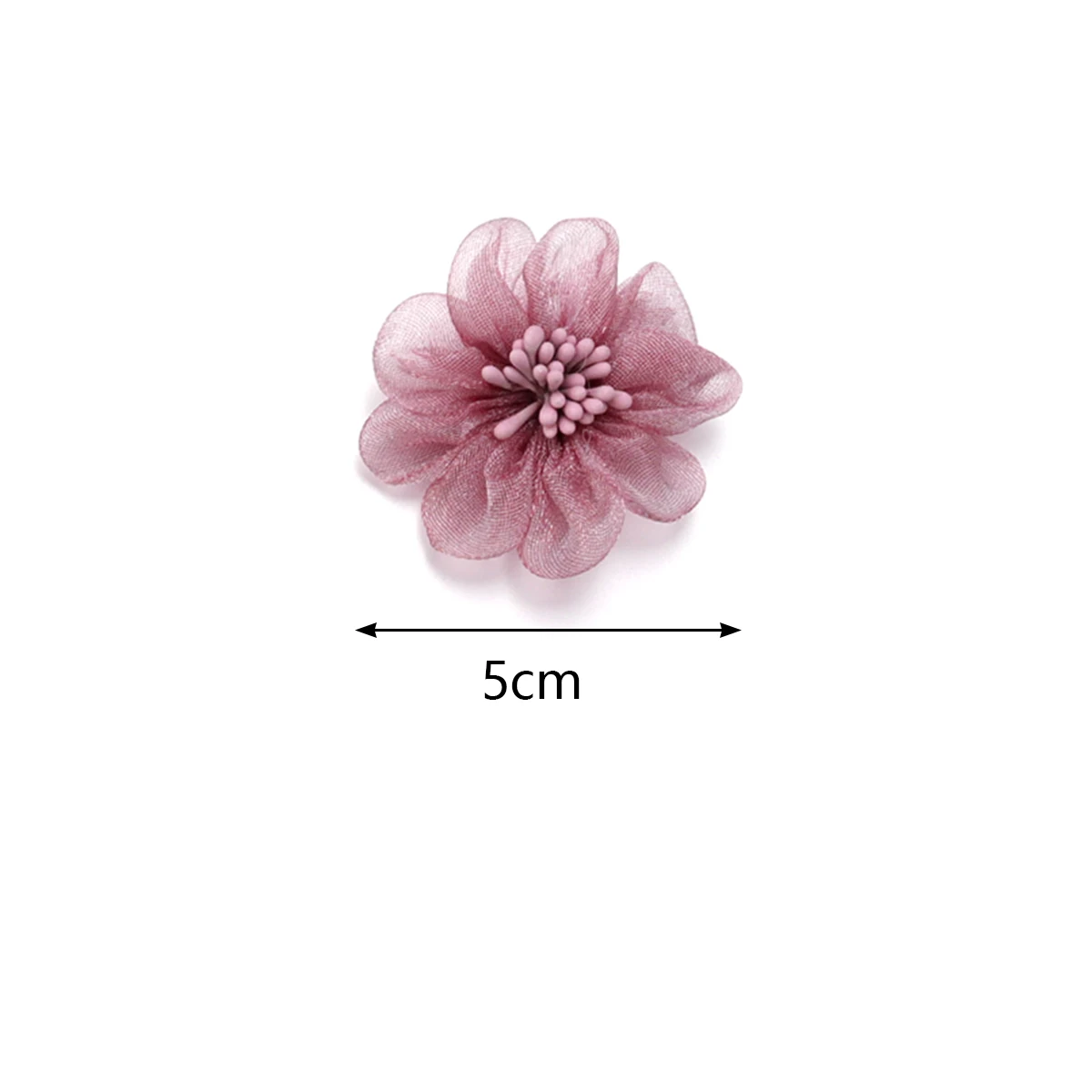 4Pcs/Lot 5cm Organza Fabric Flowers Artificial Flower With Stamen For DIY Sewing Crafts Clothing Patch Applique Wedding Decor