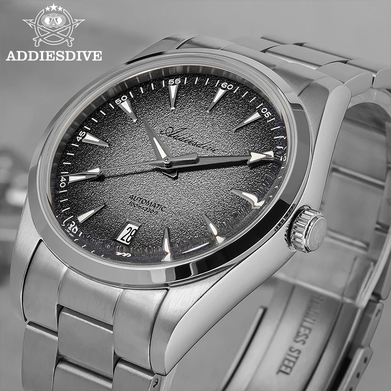 ADDIESDIVE Moda AD2094 reloj hombre Orologio meccanico automatico da uomo AR rivestito a bolle di vetro a specchio Orologi luminosi impermeabili