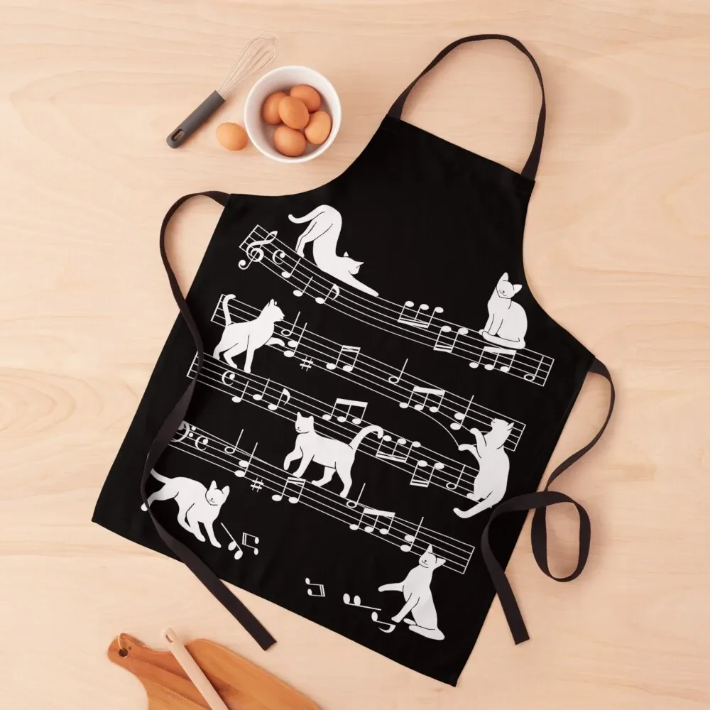 

Musical Cats And Notes Apron waiter barber men Woman Work Apron