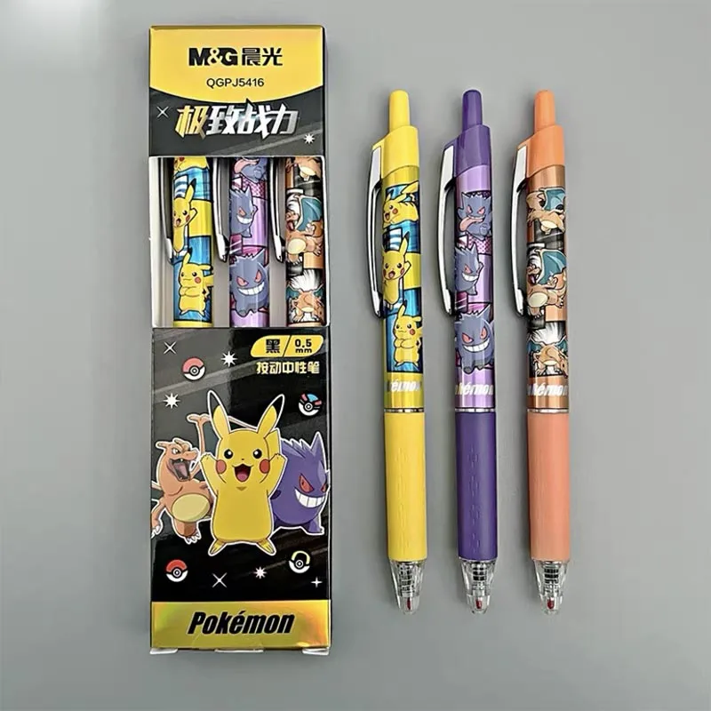 

24pcs/lot Creative Pokemon Press Gel Pen Set Cute 0.5mm Black Ink Neutral Pens Promotional Gift Office School Supplies