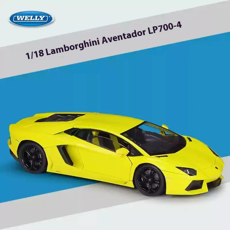 Welly 1:18 Lamborghini Aventador Lp700 Carro Esportivo Simulação Liga Modelo de Carro Coleção de Brinquedos Acabados Carro Não Controle Remoto