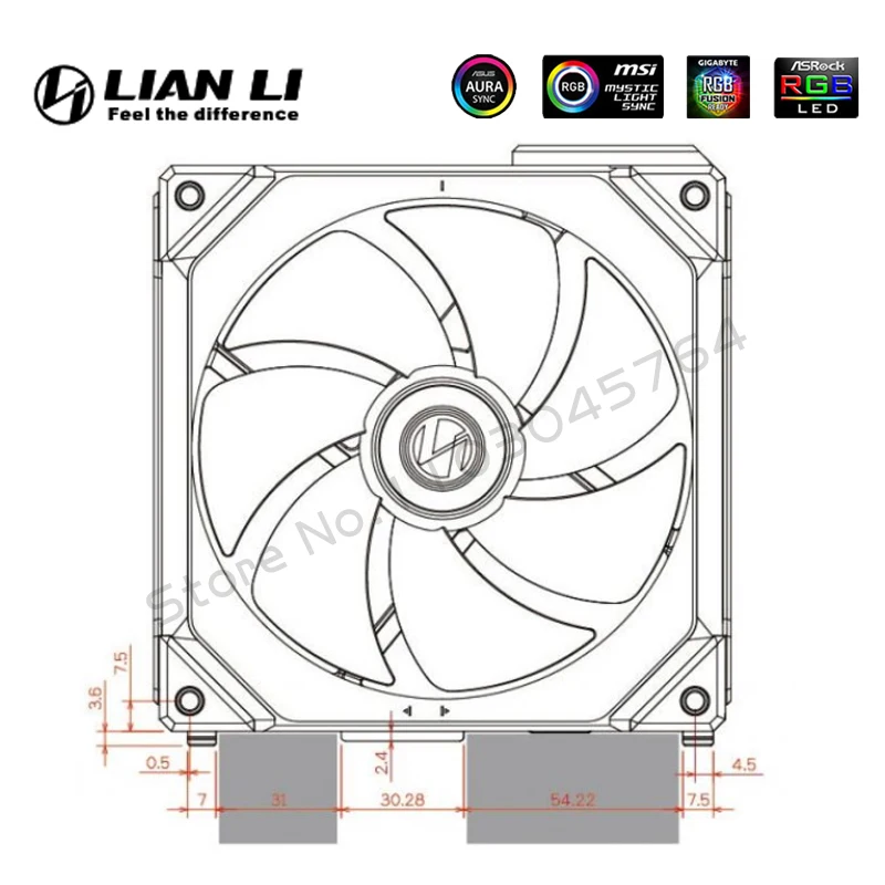 LIAN LI UNI Fan SL140 V1 مروحة مشعاع تبريد المياه للكمبيوتر المعياري 140 مم، تحكم PWM بدون كابل 5 فولت ARGB أسود أبيض، 2 قطعة/الحزمة
