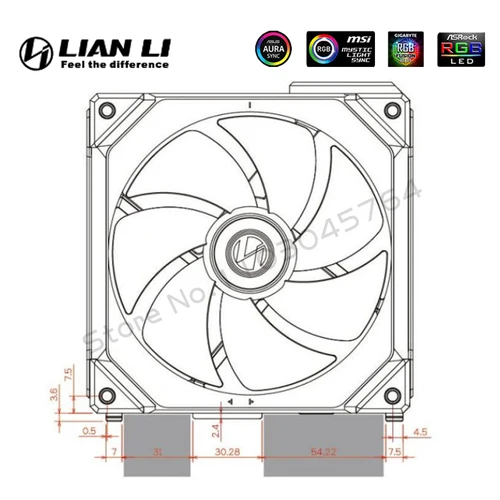 Imagen 2 del producto LIAN LI UNI Fan SL140 V1 ventilador Modular de radiador de refrigeración por agua para computadora 140MM, Control PWM sin cable 5V ARGB negro blanco, 2 unids/pack