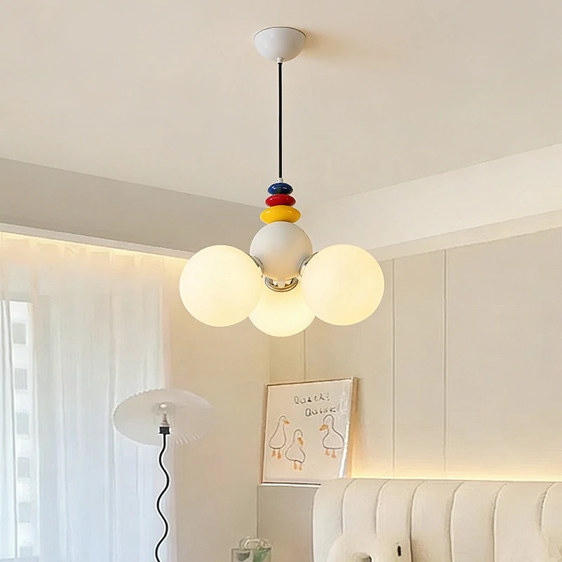 Children's room chandelier modern minimalist creative personality Memphis eye protection bedroom light full spectrum color