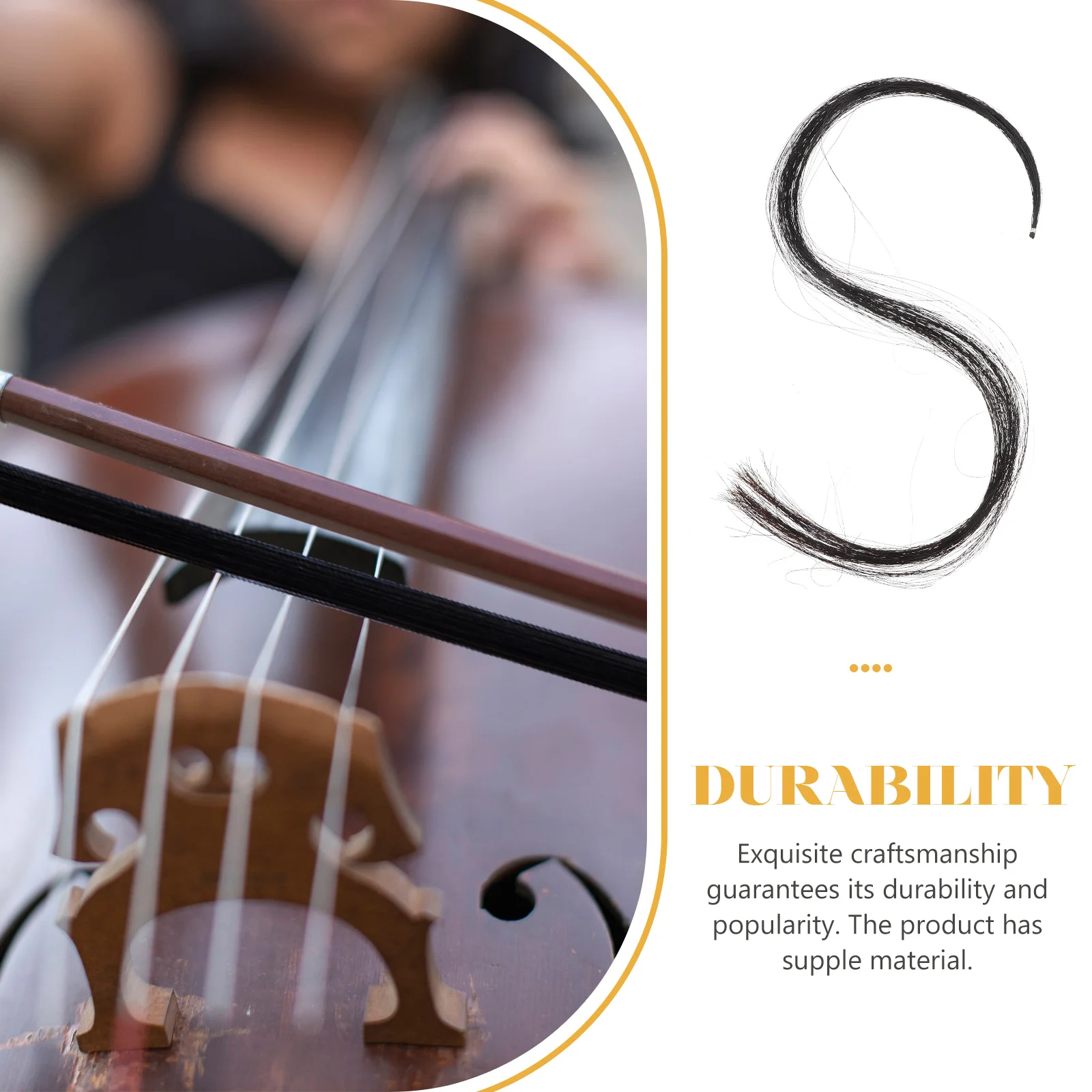 

Cello Bow Hair Professional Horse for Accessories Bows Violoncello Replacement Ponytail Antiskid