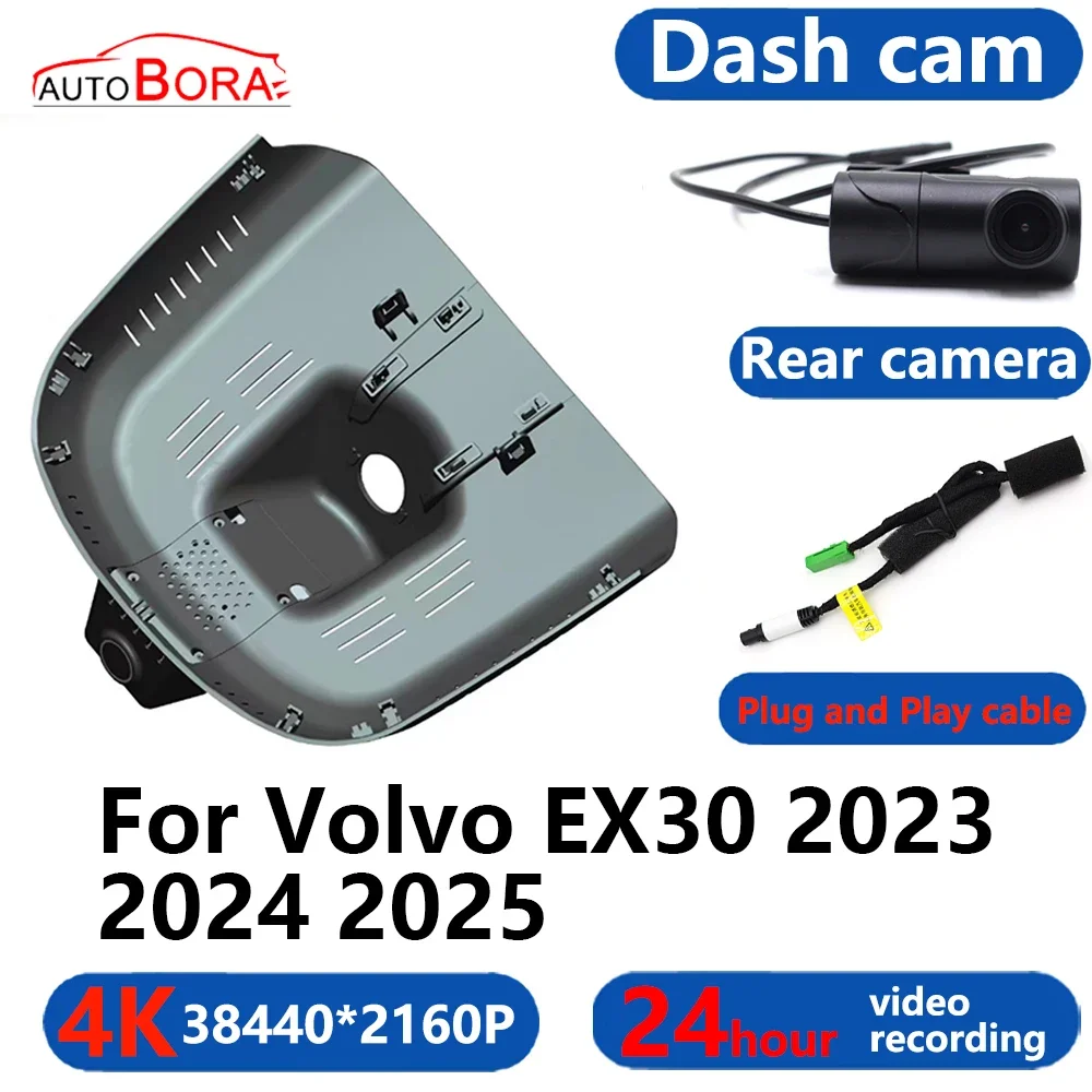 

AutoBora 4K Wifi 3840*2160 Car DVR Dash Cam Camera 24H Video Monitor for Volvo EX30 2023 2024 2025