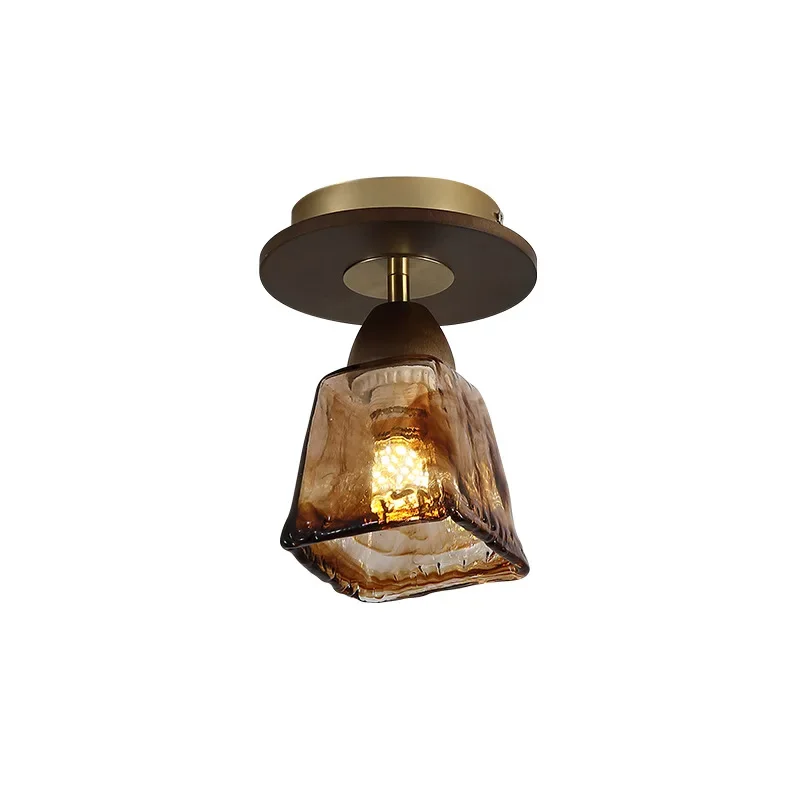 

American retro corridor light aisle ceiling medieval wabi sandy wind walnut porch luxury all copper balcony