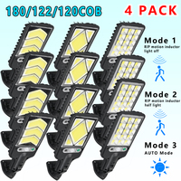 1~4Pack LED Solar Street Lights Outdoor 180 COB Solar Lamp With 3 Mode Waterproof PIR Motion Sensor Security Lighting for Garden