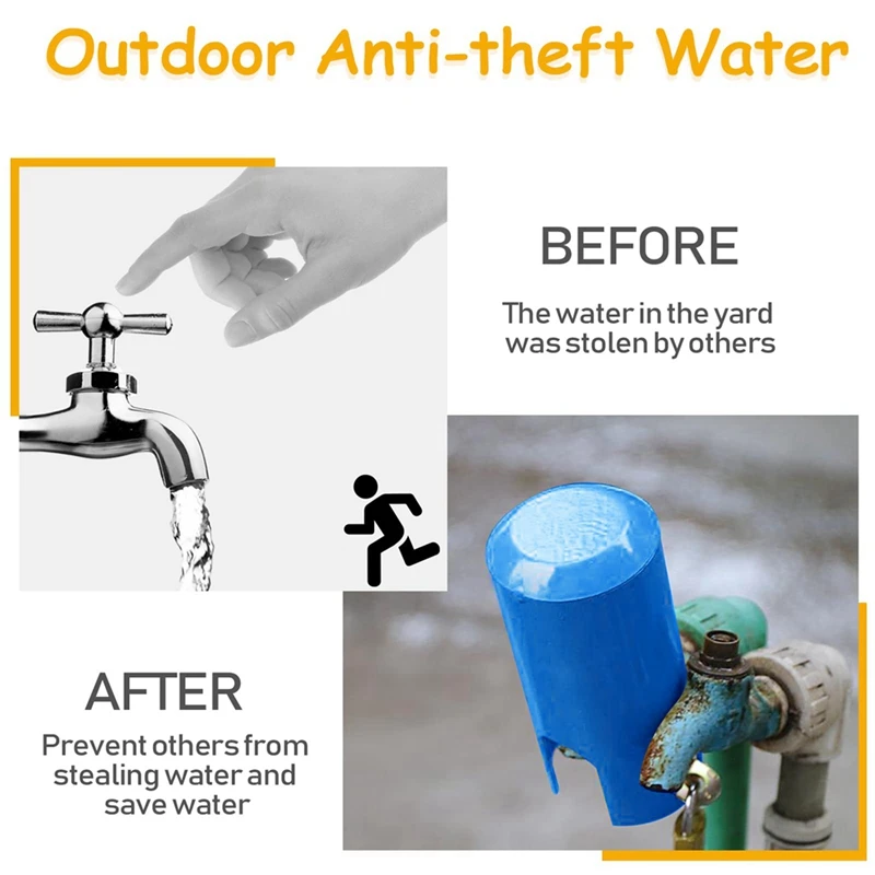 Outdoor/Kitchen/Garden Hose Tap Faucet Lock Water Faucet Anti-Theft Lock Child-Proof Metal Faucet Protection Cover Style