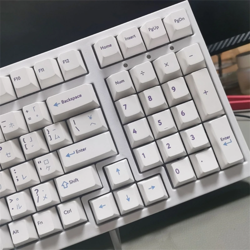 

131 Keys Blue White Japanese Keycap For Mx Mechanical Keyboard