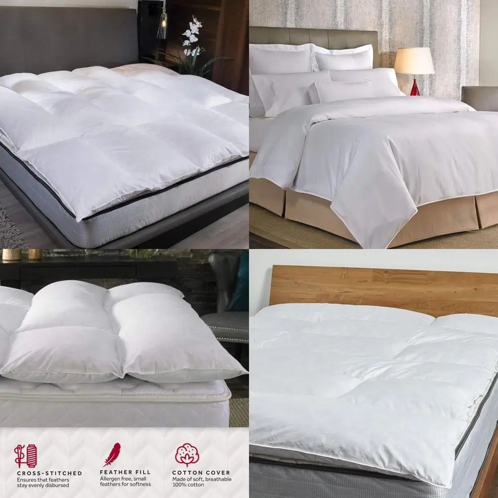 Plush Hypoallergenic Queen Mattress Topper - Luxurious Comfort for Hotel-Quality Sleep